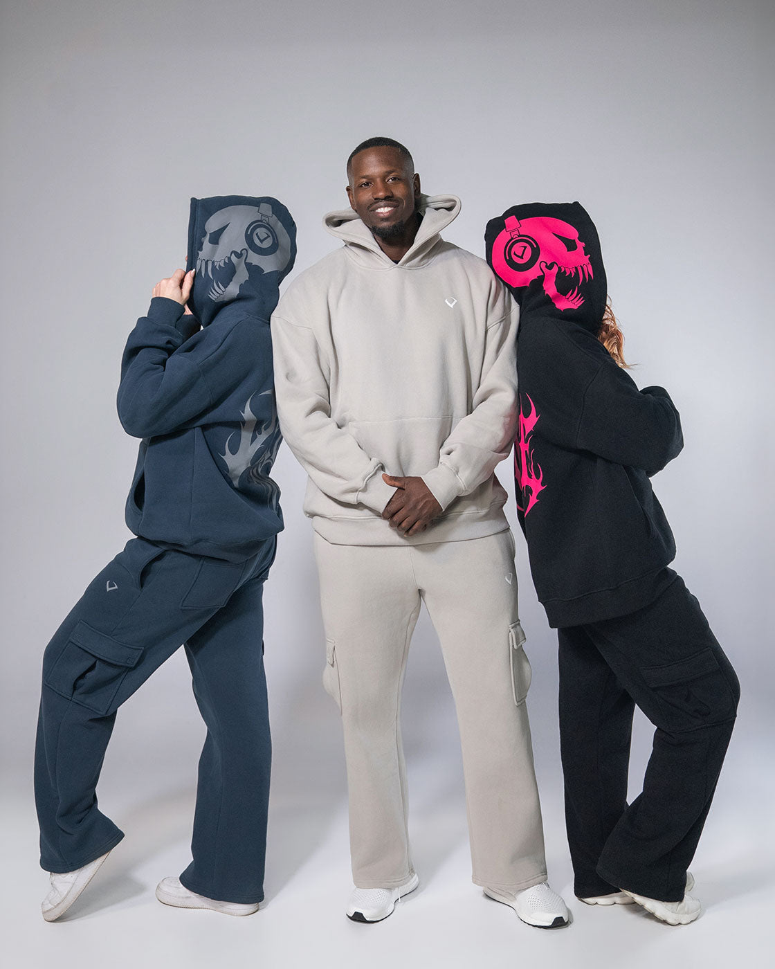 Three athletes in the men's and women's royalty collection