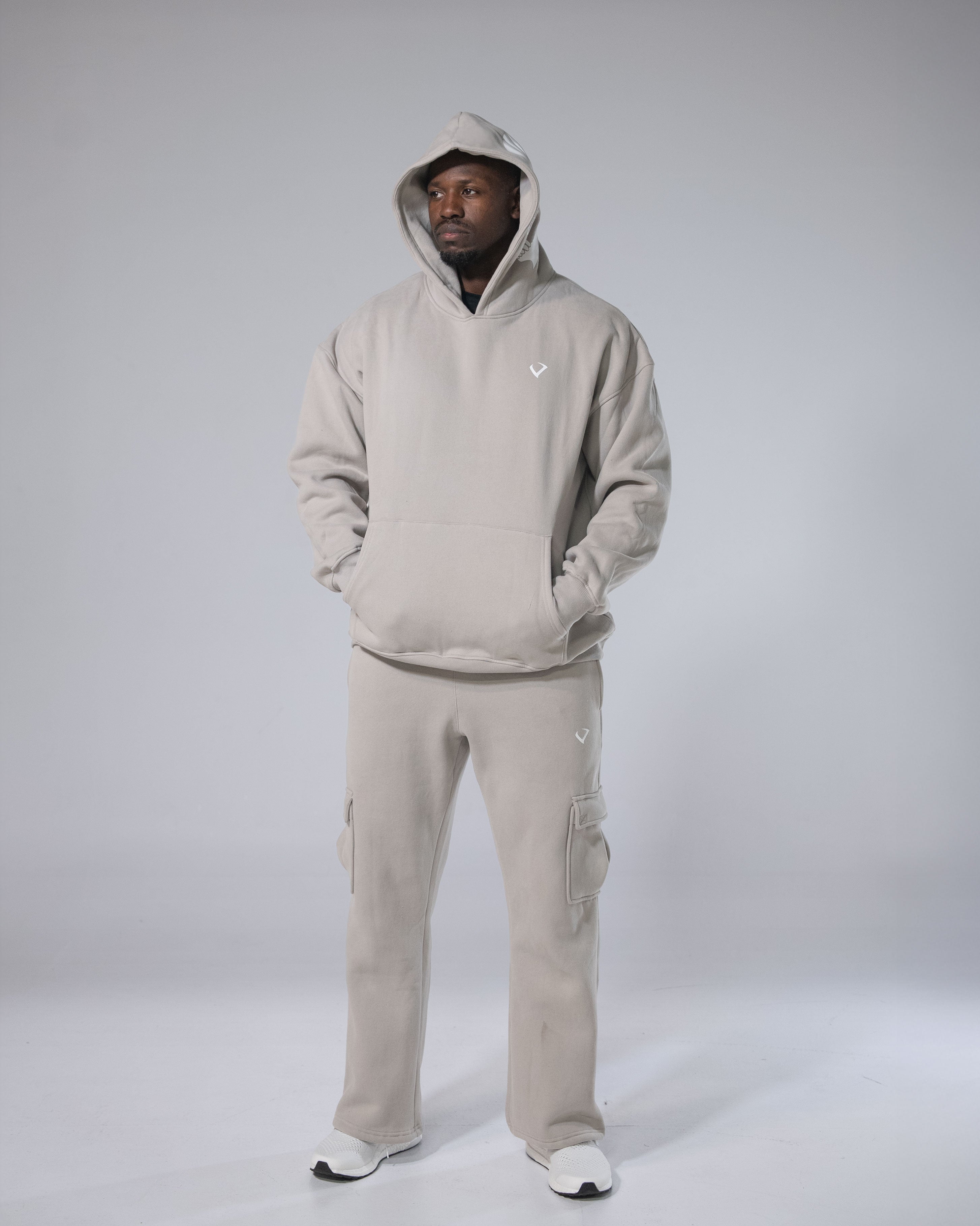 Royalty Skull Hoodie Beige