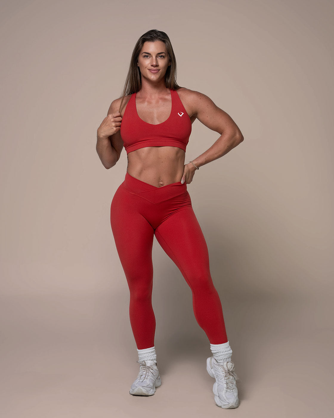 Allure Cross Back Sports Bra - Red