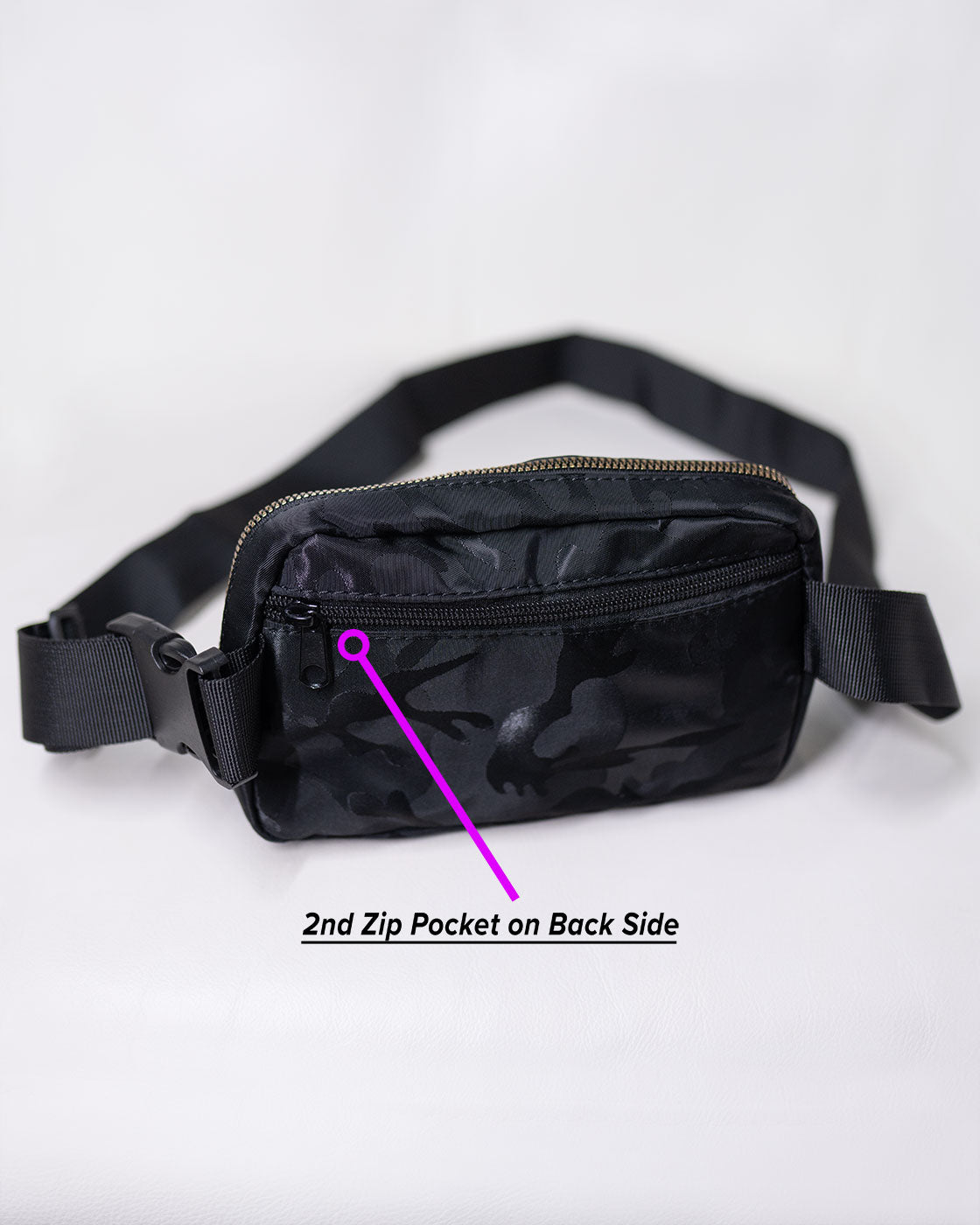 Black Camo Fanny Pack