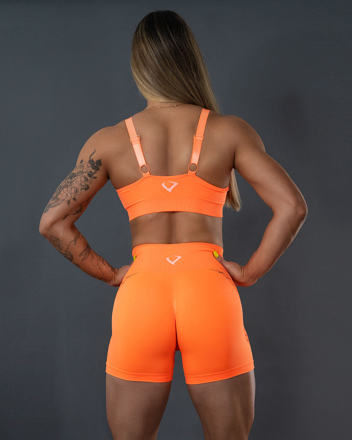 Synergy Neon Orange Seamless Shorts