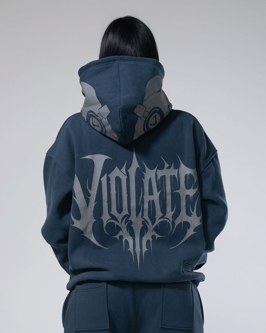 Royalty Skull Hoodie Navy Blue
