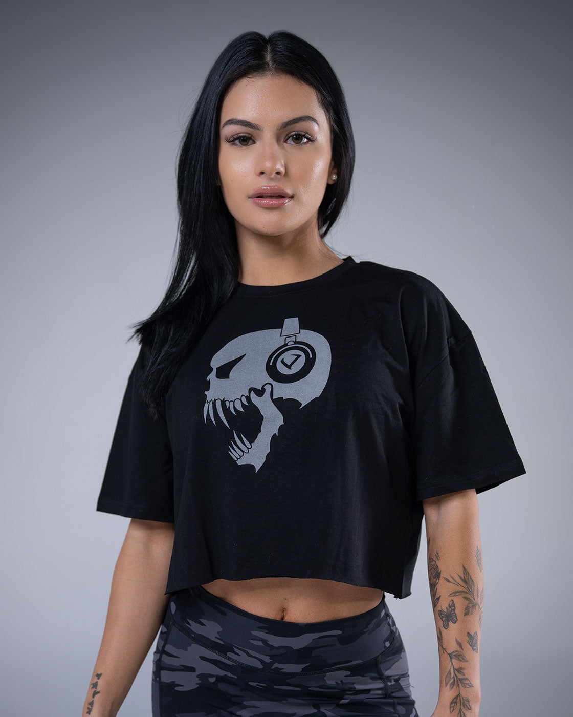 Violate Skull Crop - Black