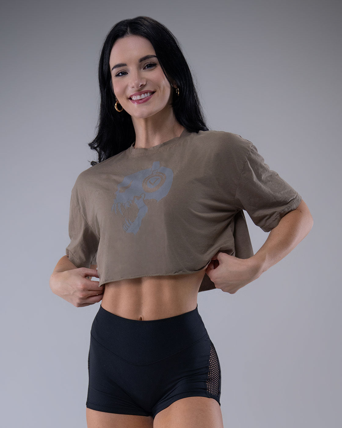 Violate Skull Crop - Army Green