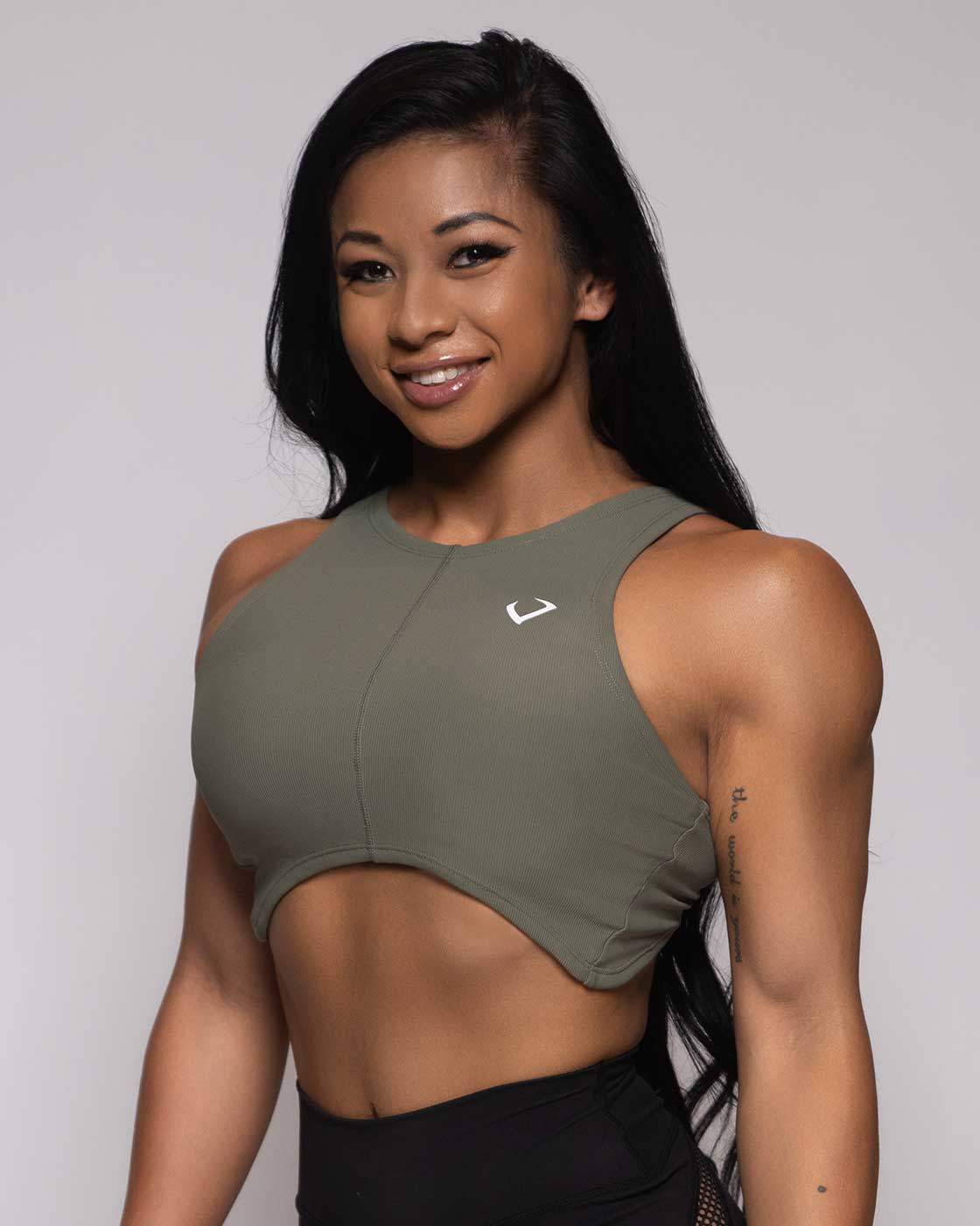 Apex Long Line Sports Bra- Army Green