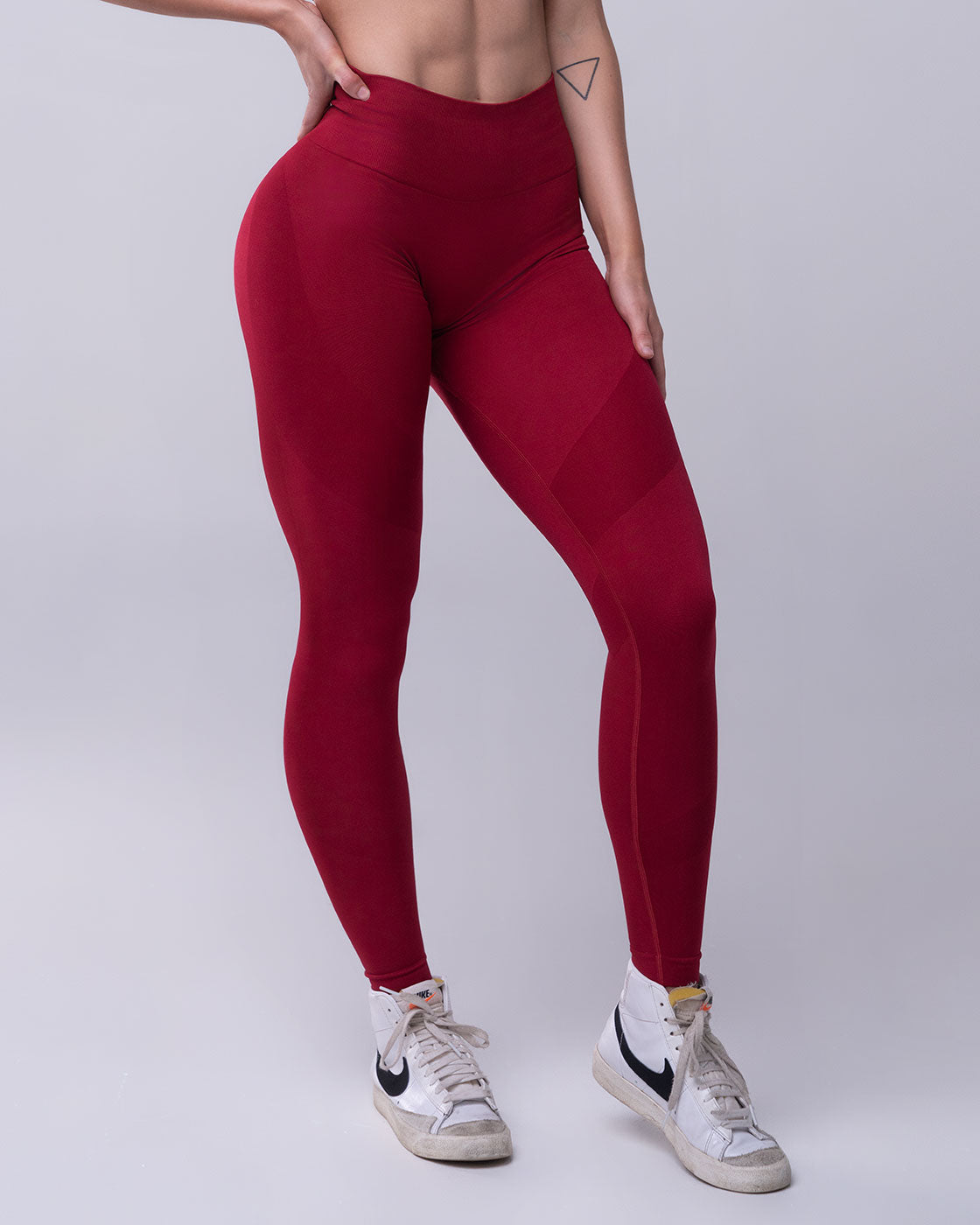 Cherry red ankle-length leggings - 3