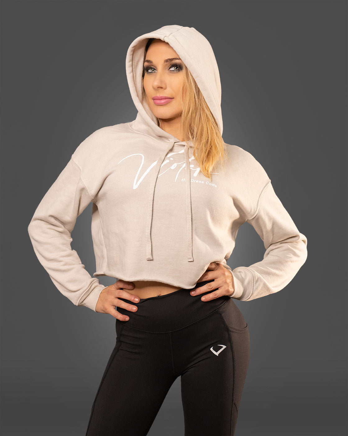 Violate Tan Crop Hoodie