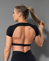 Desire Backless Baby Crop - Black