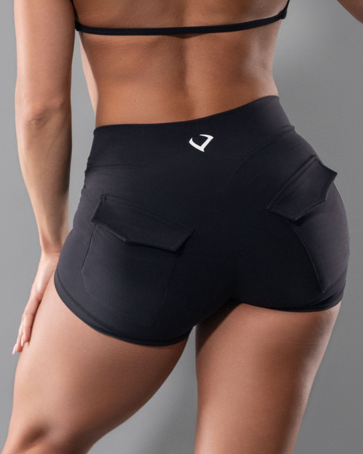 Desire Cheeky Pocket Shorts - Black