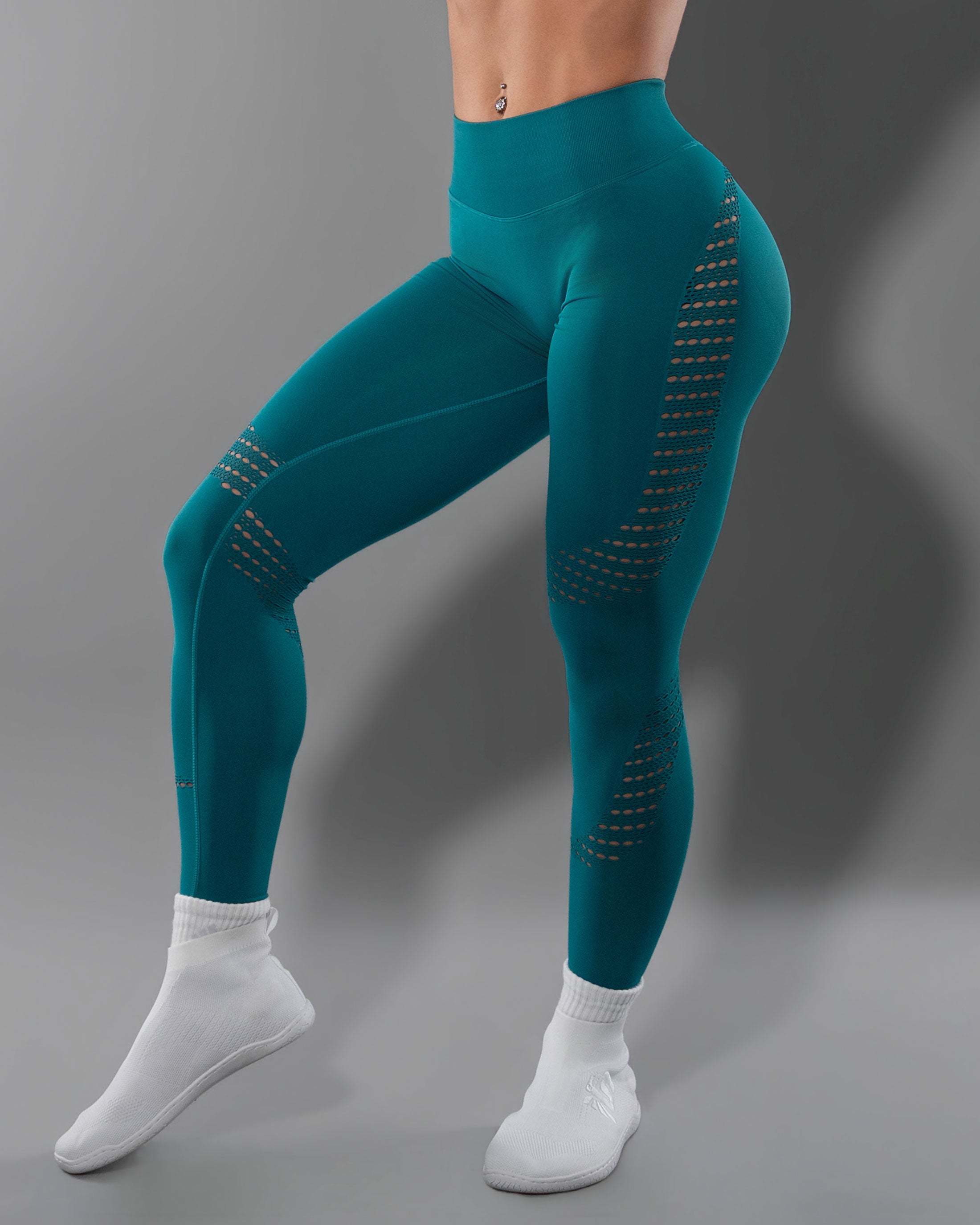 Synergy Laser Seamless Leggings - Teal