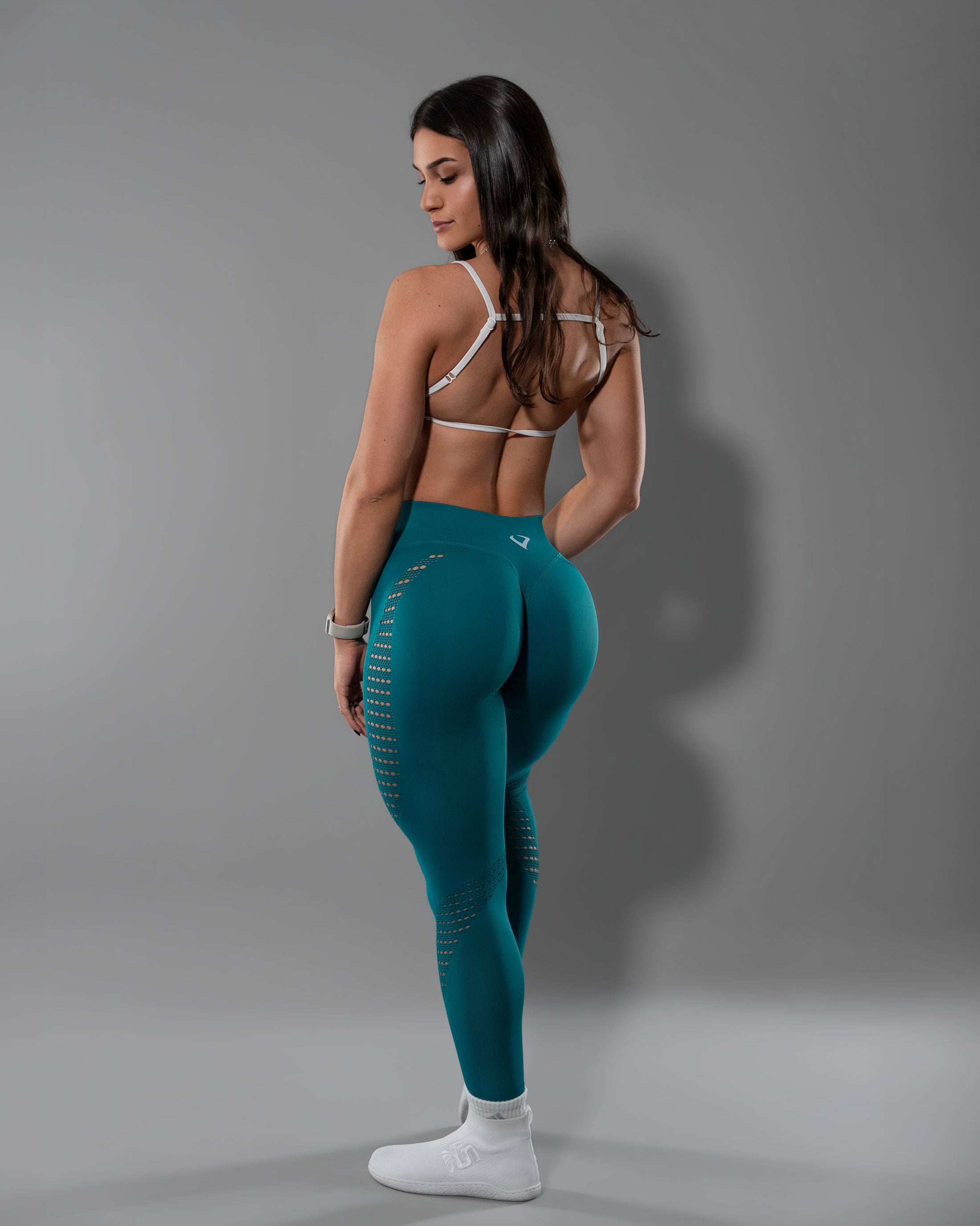 Synergy Laser Seamless Leggings - Teal