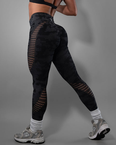 ELECTRIC UV CUT LEGGINS DOT CAMO L レギンス Womens Camo Leggings Stretchy Body Full Shaper Army Spandex