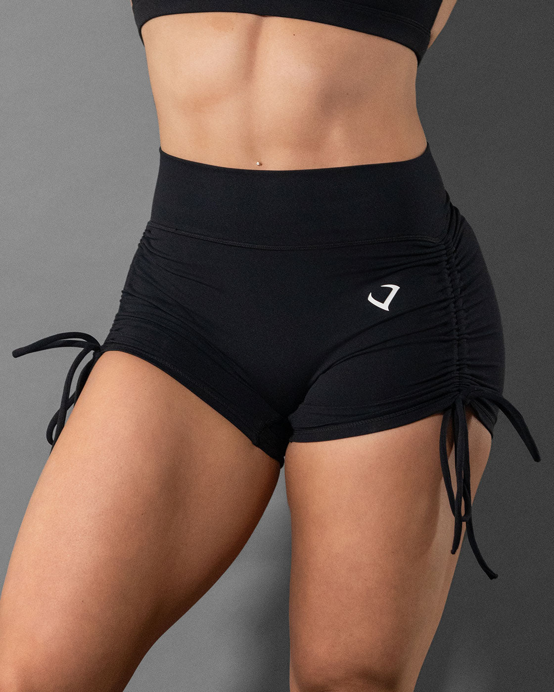 Crave V Back String Shorts - Black