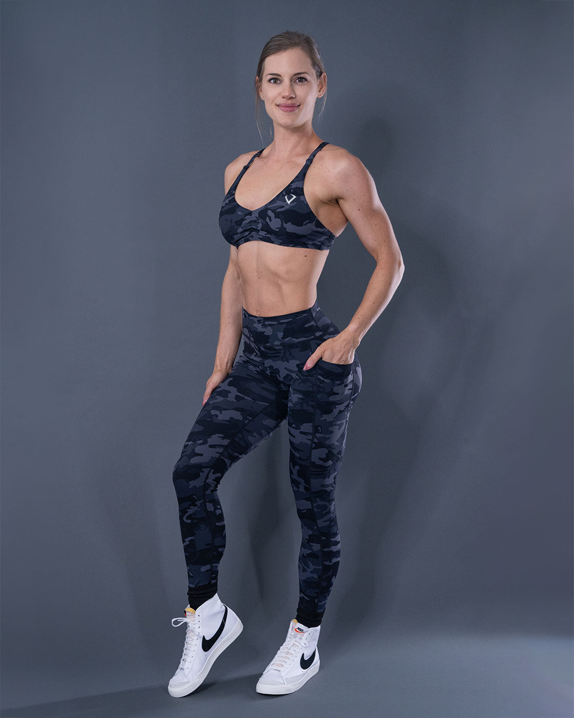 Luxe Dark Camo Sports Bra