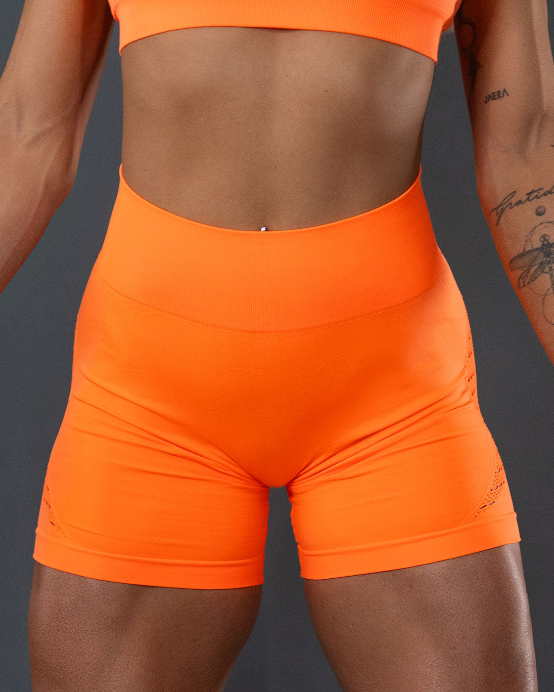 Bright Neon Orange 4 inch Inseam Spandex Compression Shorts - Spandex Shorts  in 4 inseam - Lots of Colors & Styles