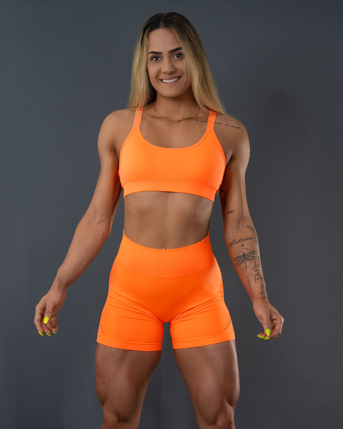 Synergy Neon Orange Seamless Shorts