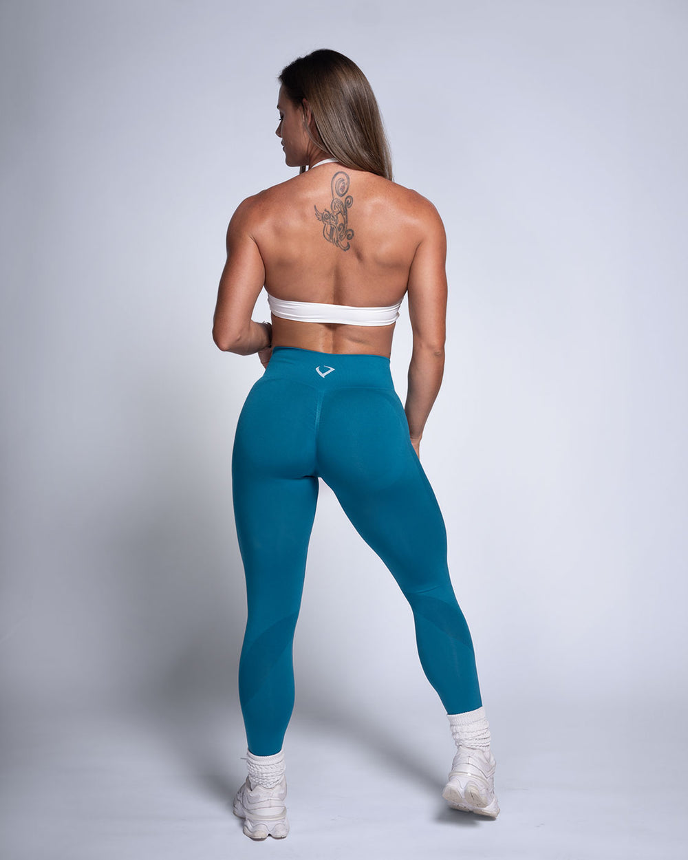 Leggings Full Length Elastic Waist Teal main image 0
