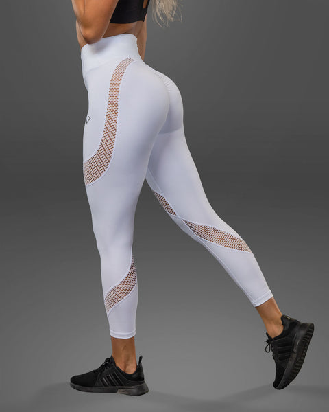 Luxe White Mesh Leggings