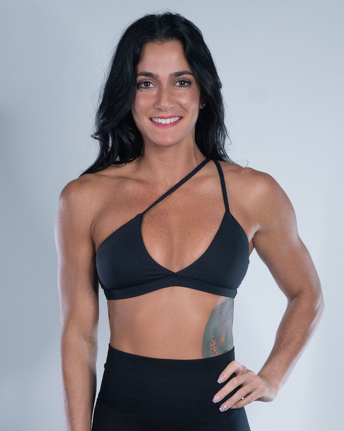 Black REICO Yoga Pilates Backless Fitted Sports Bra