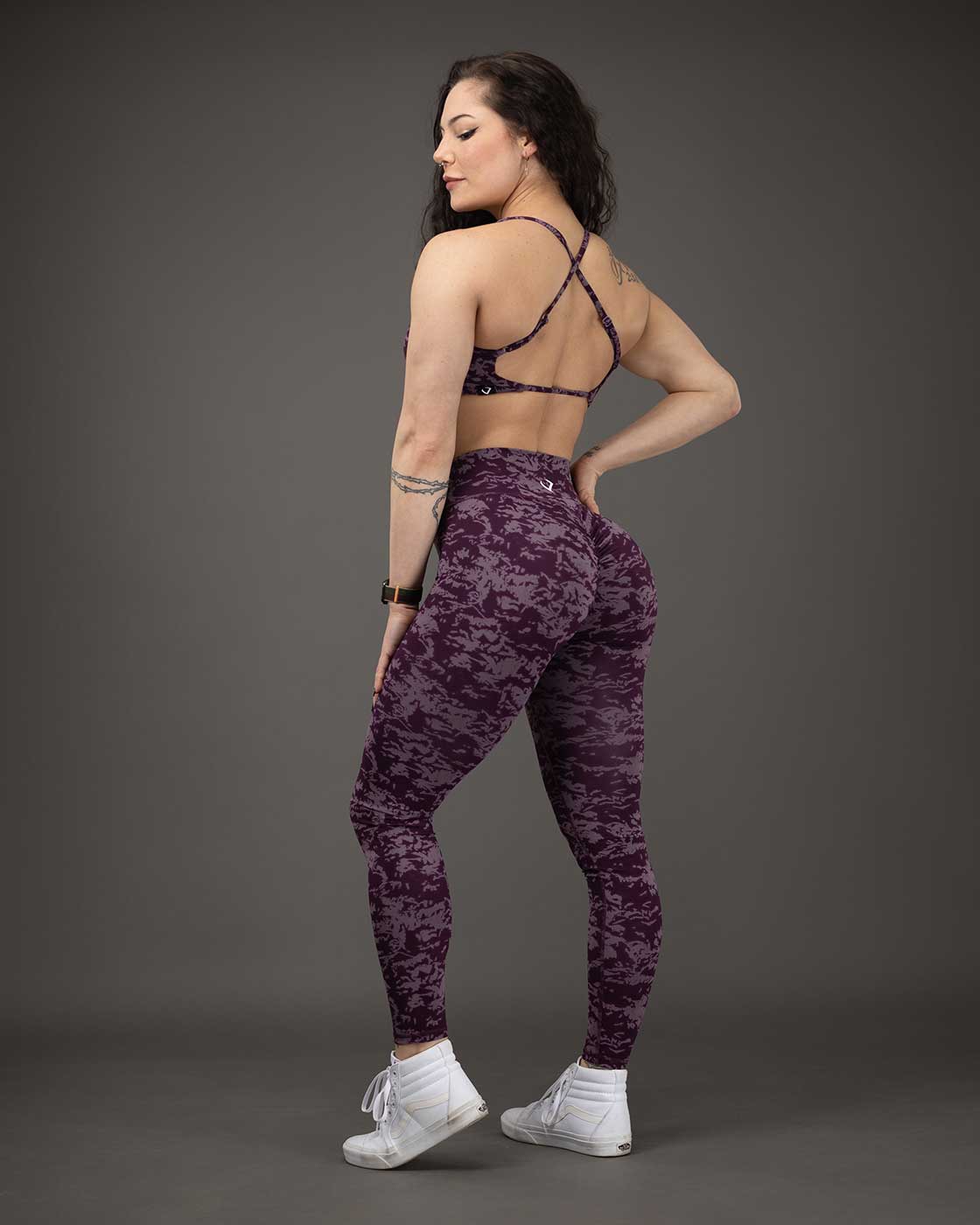 Solid Color Leopard Workout Leggings Camo Sports Gym Tights for